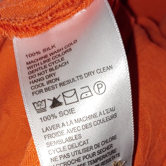 Tommy Bahama Silk Shirt Embroidered UM Short Sleeve Button Down Orange Size XXL - Picture 10 of 10